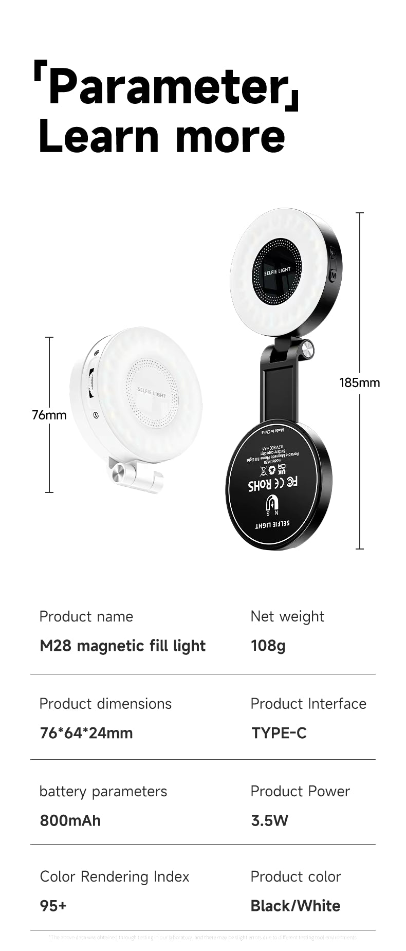 MagSafe Selfie Light Pro | 360° Magnetic Ring Fill Light with Adjustable Color Temperature for iPhone