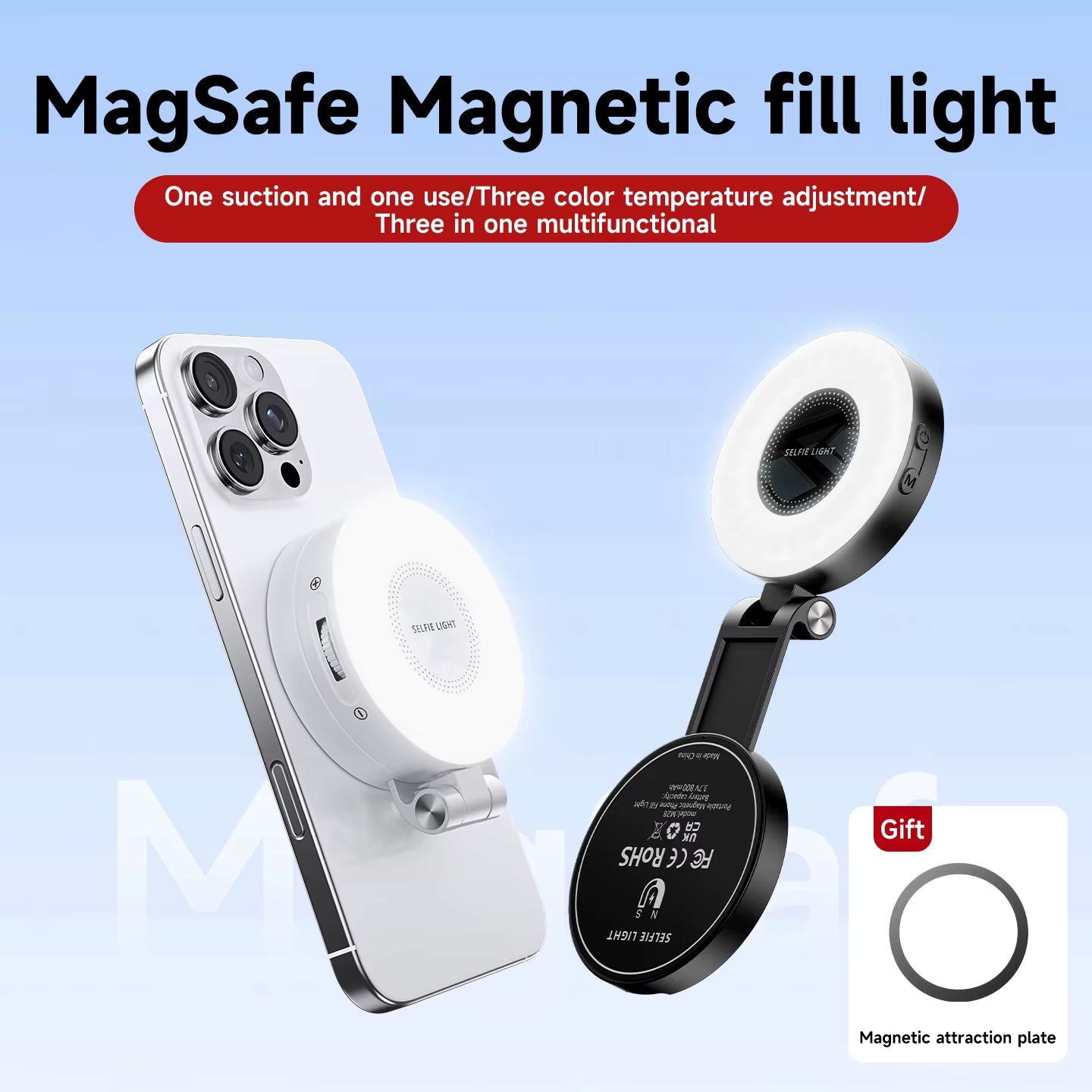 Illuminate Your Selfies: 360° Magnetic LED Phone Light for Stunning Photos